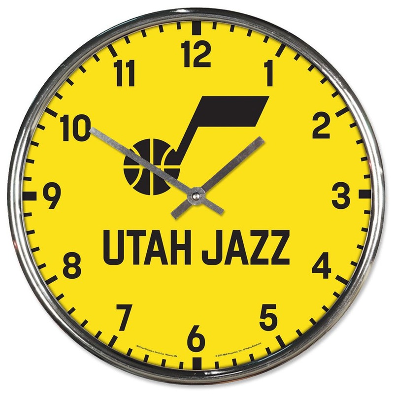 Wincraft Utah Jazz Chrome Round Wall Clock