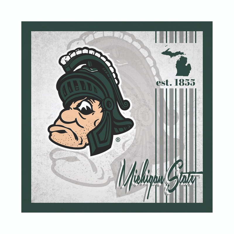 Fan Creations Michigan State Spartans Album Design Wood Sign 10×10