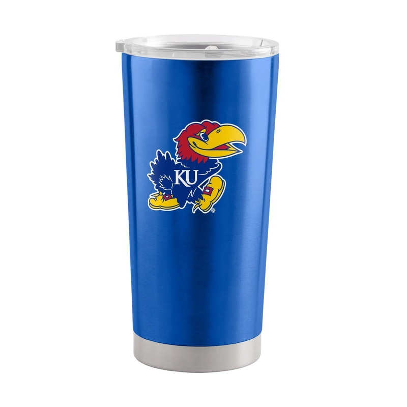 Logo Brands Kansas Jayhawks 20oz Stainless Steel Travel Tumbler