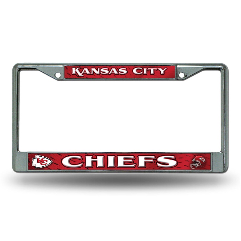 Rico Industries Kansas City Chiefs Chrome Printed Insert License Plate Frame