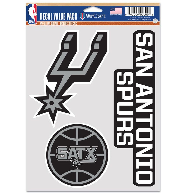 Wincraft San Antonio Spurs Fan 3 Pack Multi Use Decal