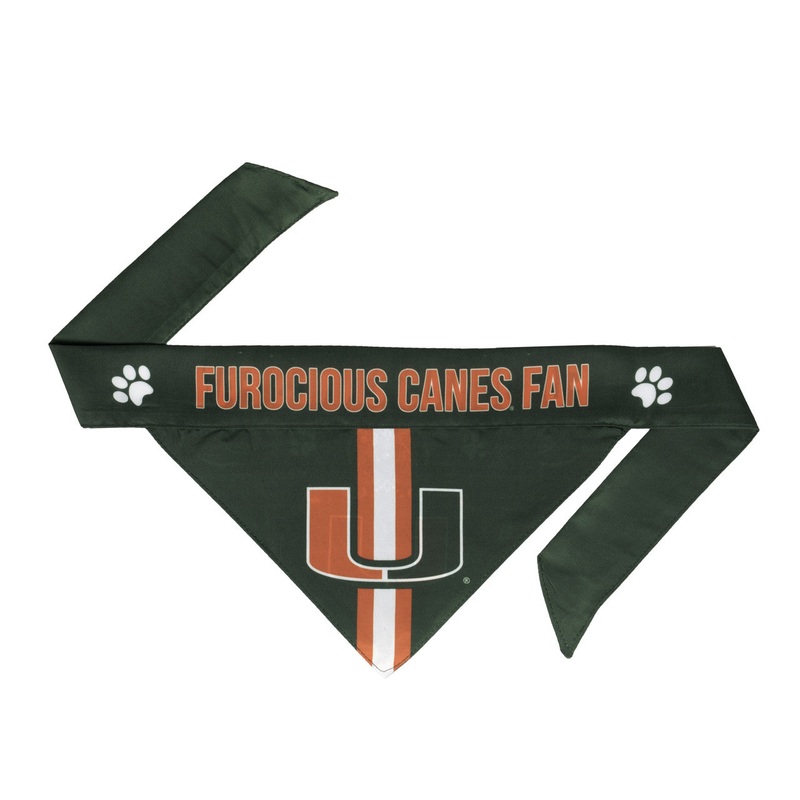 Little Earth Miami Hurricanes Pet Bandanna Size Medium