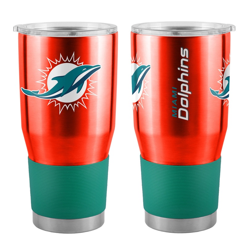 Logo Brands Miami Dolphins 30oz Stainless Steel Travel Tumbler