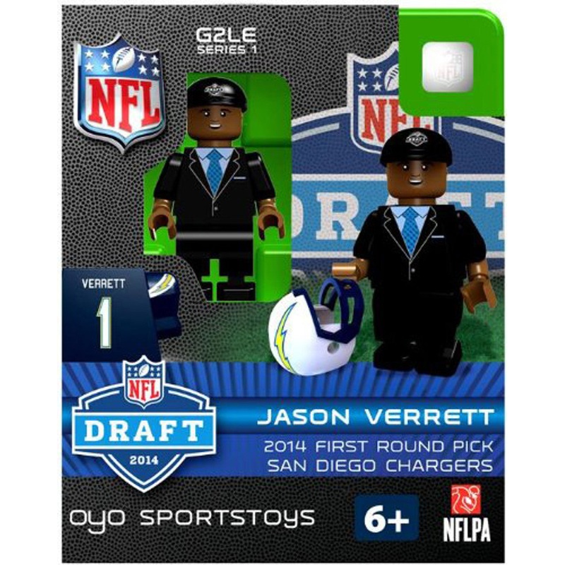 OYO SportsToys Los Angeles Chargers 2014 Draft Pick Jason Verrett San Diego Throwback Figurine
