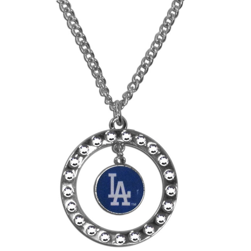 Siskiyou Los Angeles Dodgers Rhinestone Hoop Chain Necklace
