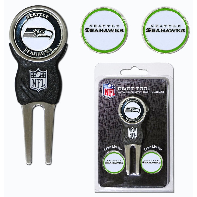 Team Golf Seattle Seahawks Golf Divot Tool with 3 Markers