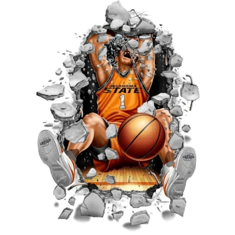 Wallcrashers Oklahoma State Cowboys 11 Inch Basketball Decal