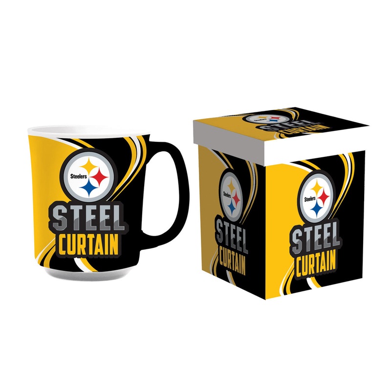 Evergreen Enterprises Pittsburgh Steelers 14oz Ceramic Coffee Mug with Matching Box