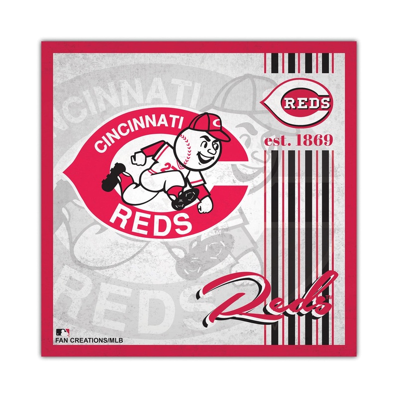 Fan Creations Cincinnati Reds Album Design Wood 10×10 Sign – Special Order