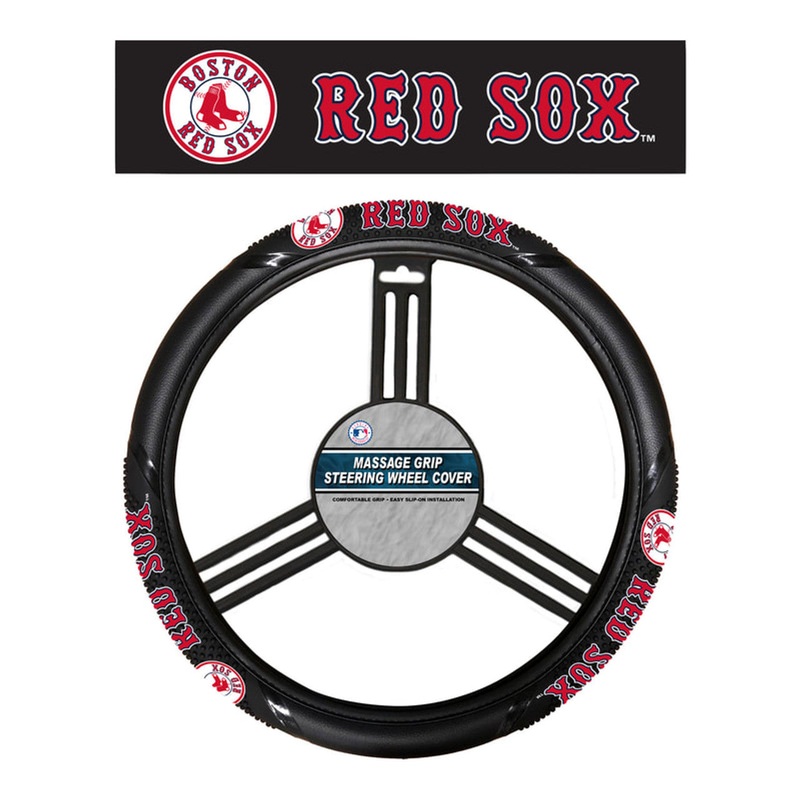 Fremont Die Boston Red Sox Massage Grip Steering Wheel Cover