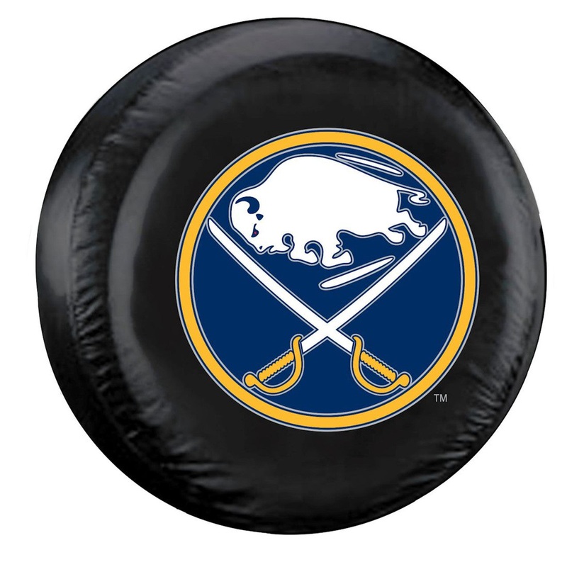 Fremont Die Buffalo Sabres Black Crossed Sabres Design Standard Size Tire Cover