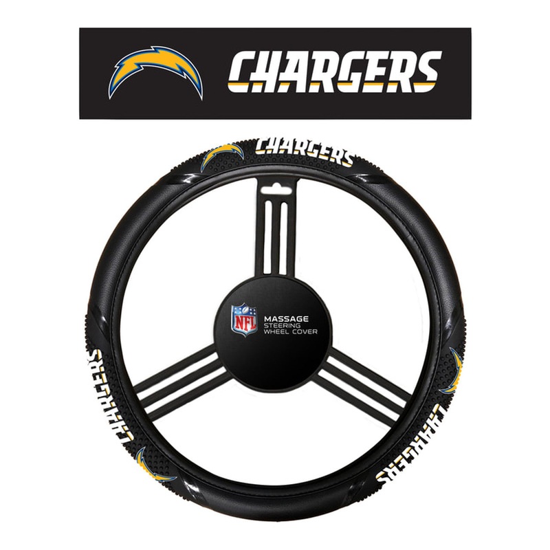 Fremont Die Los Angeles Chargers Massage Grip Steering Wheel Cover
