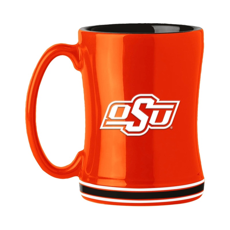 Logo Brands Oklahoma State Cowboys 14oz Team Color Sculpted Relief Coffee Mug