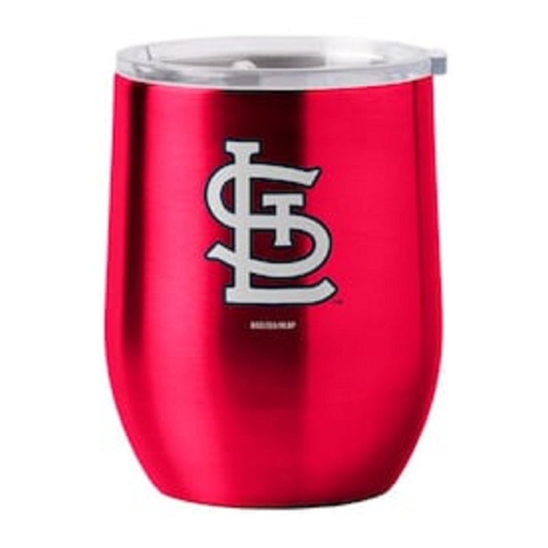 Logo Brands St. Louis Cardinals 16oz Stainless Steel Curved Travel Tumbler