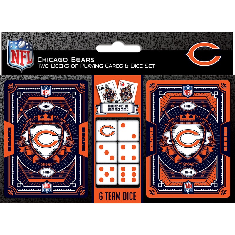 Masterpieces Puzzle Company Chicago Bears Playing Cards and Dice Set