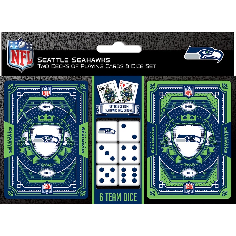 Masterpieces Puzzle Company Seattle Seahawks Playing Cards and Dice Set