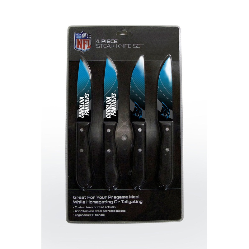 The Sports Vault Carolina Panthers 4 Pack Steak Knife Set