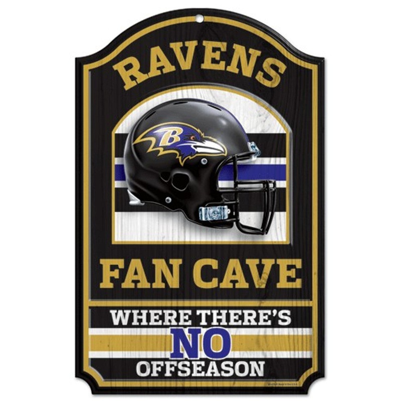 Wincraft Baltimore Ravens Fan Cave Design Wood Sign 11×17