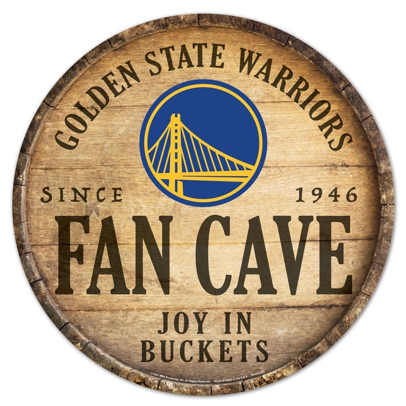 Wincraft Golden State Warriors 14 Inch Round Barrel Top Design Wood Sign – Special Order