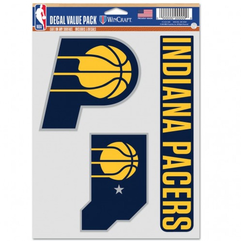 Wincraft Indiana Pacers Fan 3 Pack Multi Use Decal