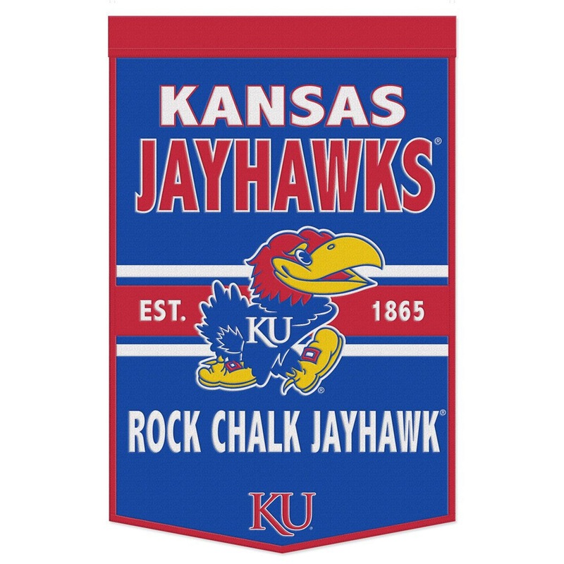 Wincraft Kansas Jayhawks Dynasty Slogan Design Wool Banner 24×38 – Special Order