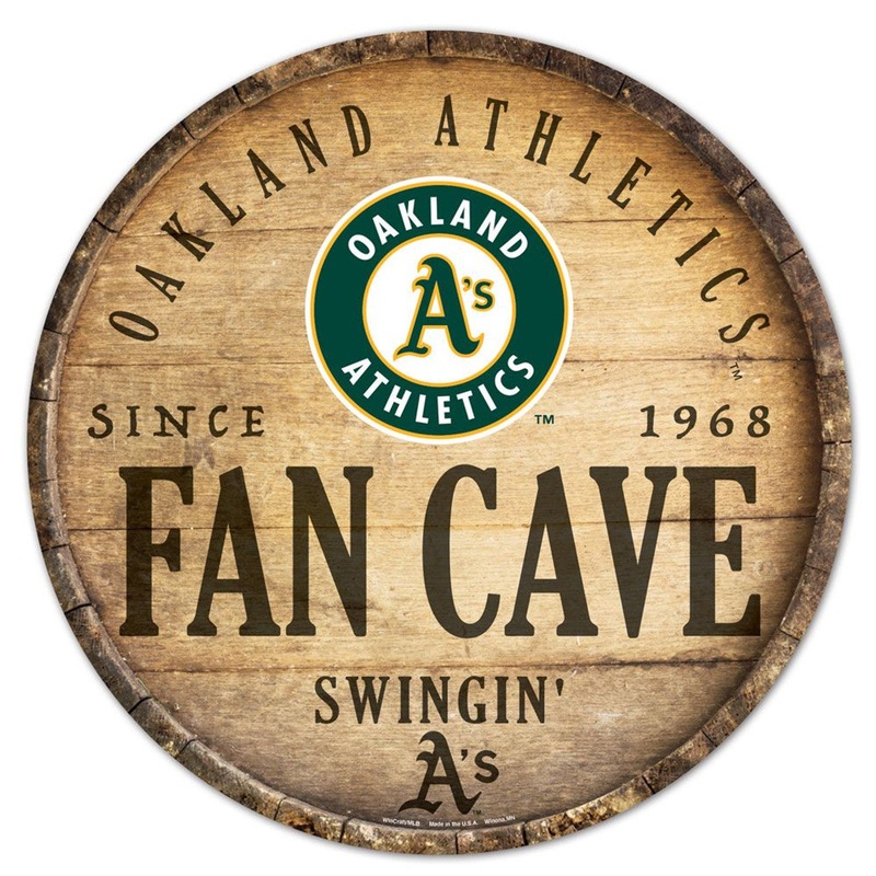 Wincraft Oakland Athletics 14 Inch Round Barrel Top Design Wood Sign – Special Order