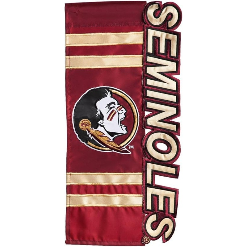 EVERGREEN Florida State Seminoles Applique Sculpted Garden Style Flag