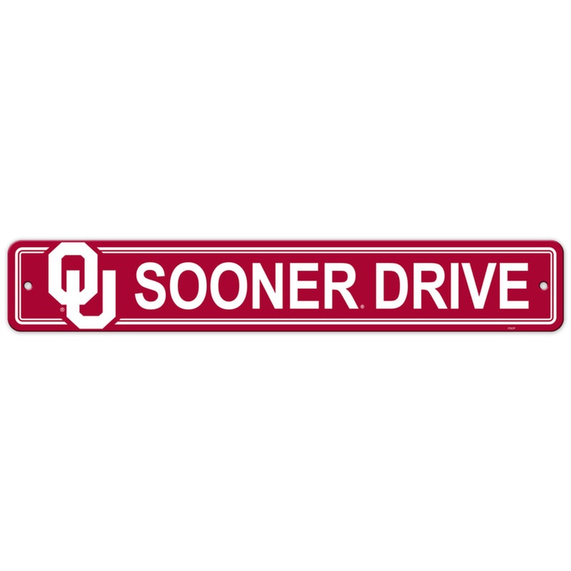 Fremont Die Oklahoma Sooners Plastic Street Style Sign 4×24