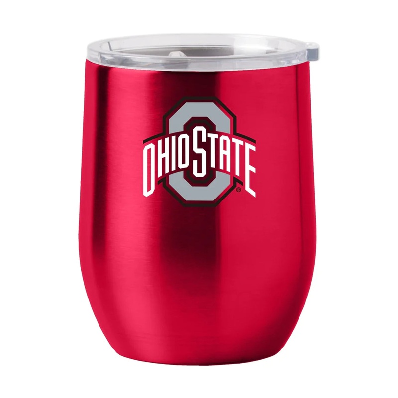 Logo Brands Ohio State Buckeyes 16oz Stainless Steel Curved Travel Tumbler