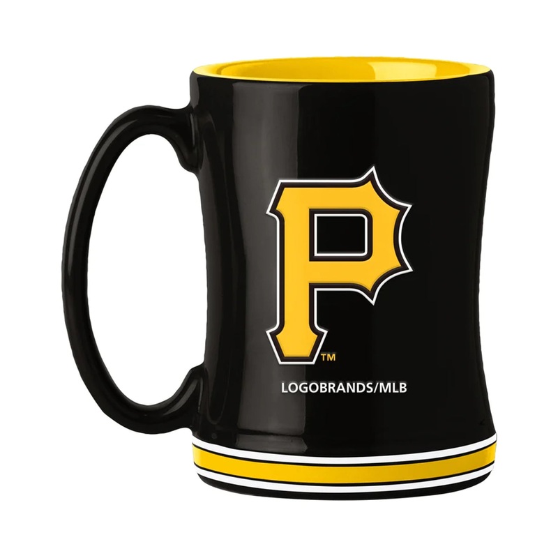 Logo Brands Pittsburgh Pirates 14oz Team Color Sculpted Relief Coffee Mug