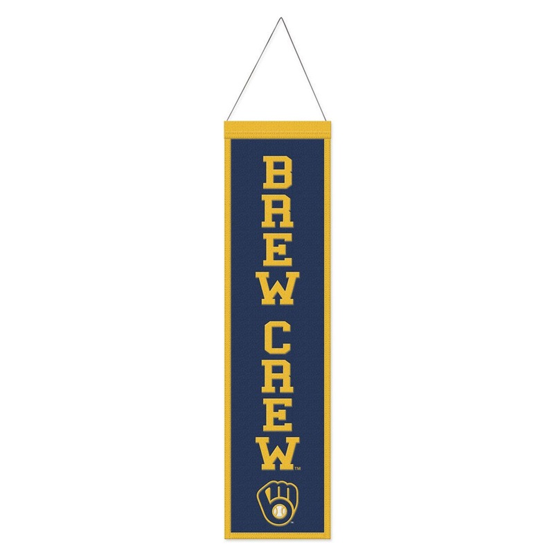 Wincraft Milwaukee Brewers Heritage Slogan Design Wool Banner 8×32 – Special Order