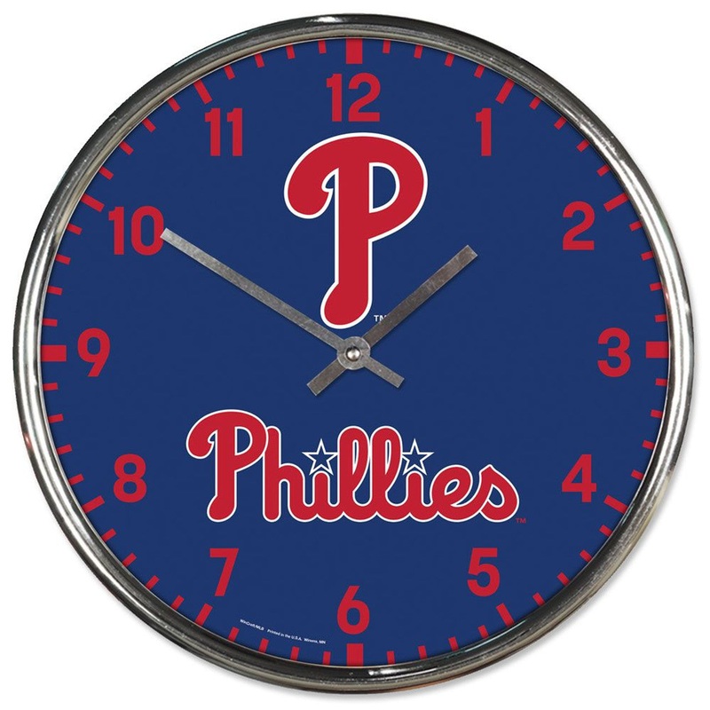 Wincraft Philadelphia Phillies Chrome Round Wall Clock