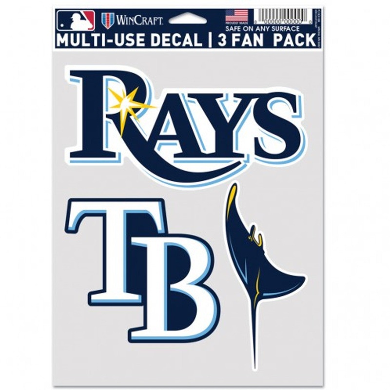 Wincraft Tampa Bay Rays Fan 3 Pack Multi Use Decal