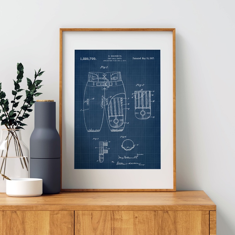 Football Jersey Patent Wall Art – Blueprint