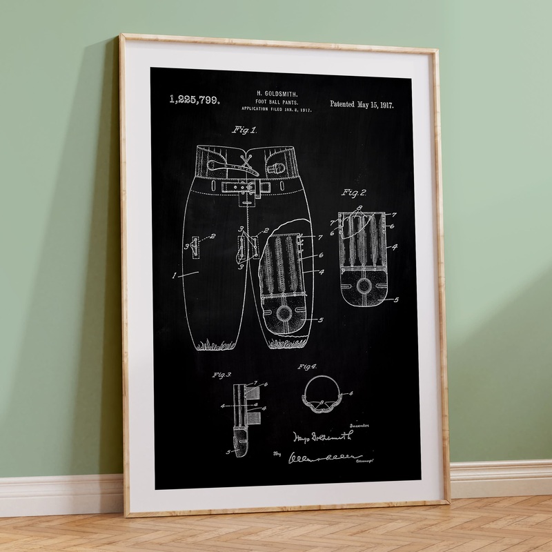 Football Jersey Patent Wall Art – Chalkboard
