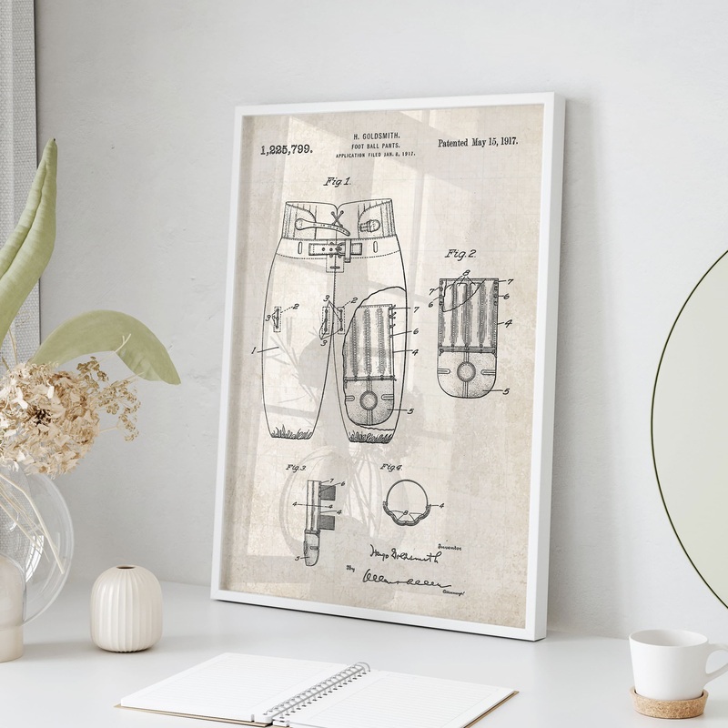 Football Jersey Patent Wall Art – Vintage Paper