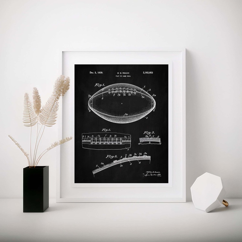 Football Patent Wall Art – Chalkboard
