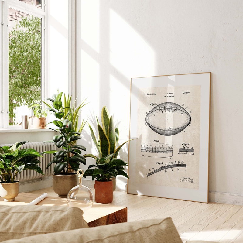 Football Patent Wall Art – Vintage Paper
